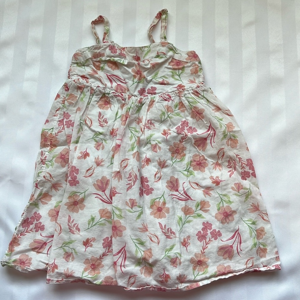 Cupcakes & Cashmere, Girls White Sundress with Pink Floral Print
